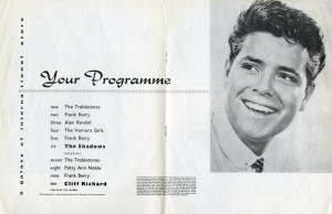 Programme, 'Cliff Richard and the Shadows', Birmingham Hippodrom