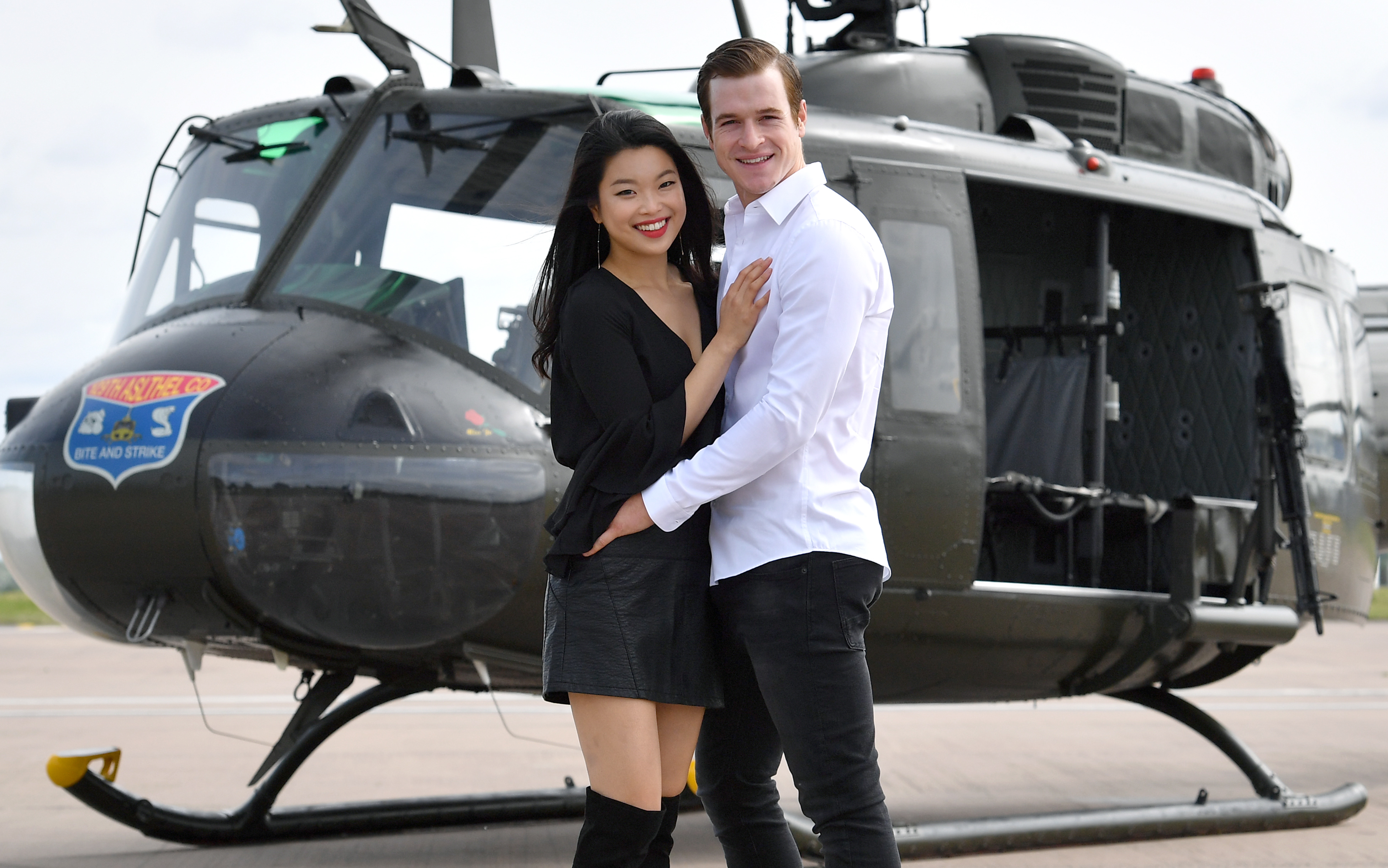 Stars of Miss Saigon enjoy up-close encounter with Vietnam veteran ‘Huey’ helicopter. - Birmingham Hippodrome